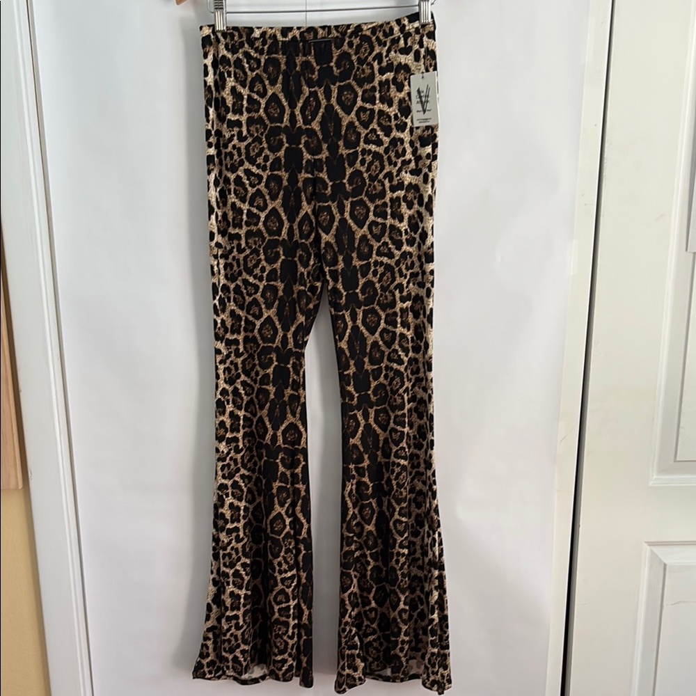Leopard Print Flared Pants